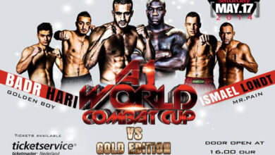 Photo of Badr Hari peleara ante Ismael Londt en la A1 World Combat Cup