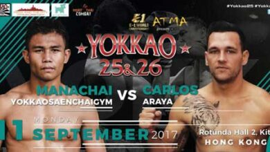 Photo of Carlos Araya peleará en Yokkao 25-26 con Manachai YokkaoSaenchai