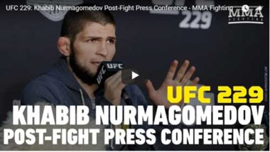 Photo of Khabib Nurmagomedov se disculpa después de la pelea de UFC 229