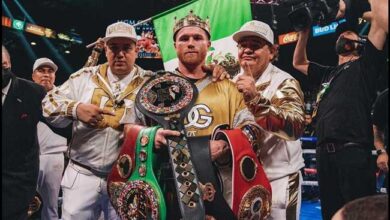 Photo of Canelo Álvarez noquea Caleb Plant en el 11