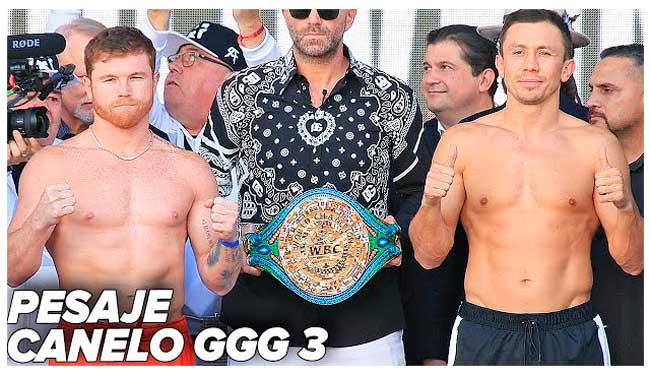 Resultados Pesaje Canelo Vs Golovkin 3 SpaceBoxing